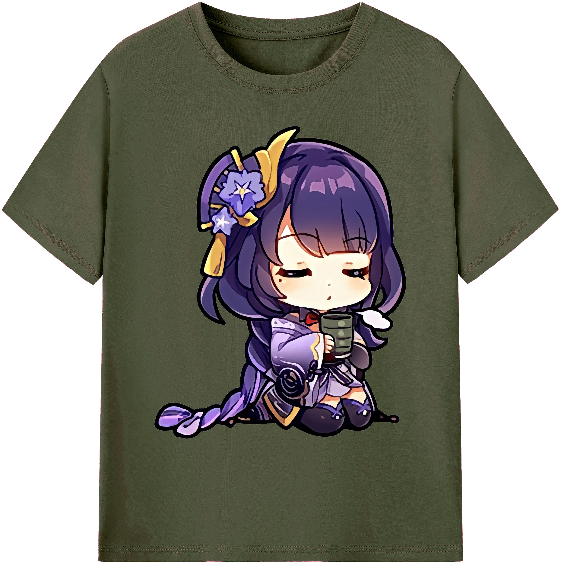 げんし神 雷電将軍 らいでんしょうぐん genshin Raiden Shogun 綿100％ メンズ半袖Tシャツ｜肌触りやわらか＆通気性